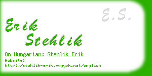 erik stehlik business card